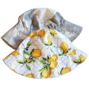 Set of 2 Cotton Sun Hats Jan Jul Paint Splatter Janie and Jack Floral Fruit